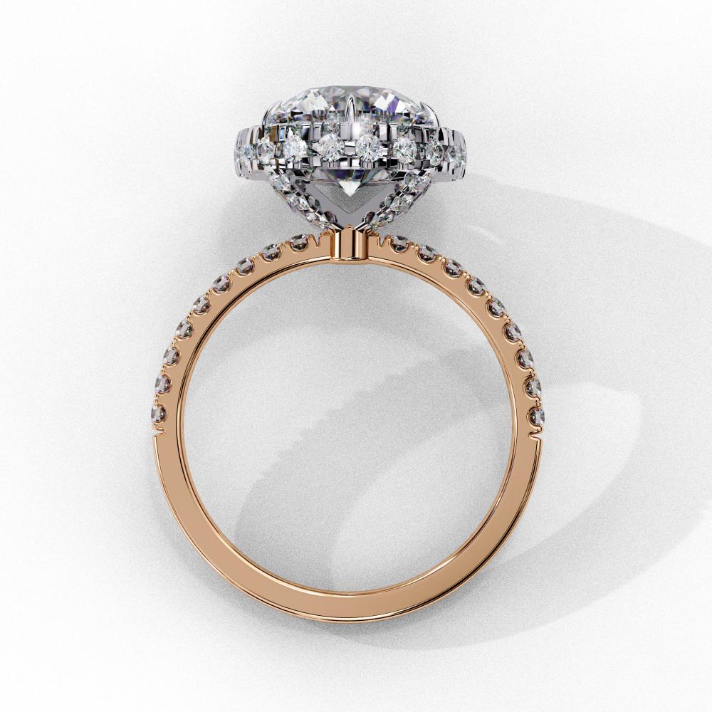 The Jannie Round Unique Halo Engagement Ring