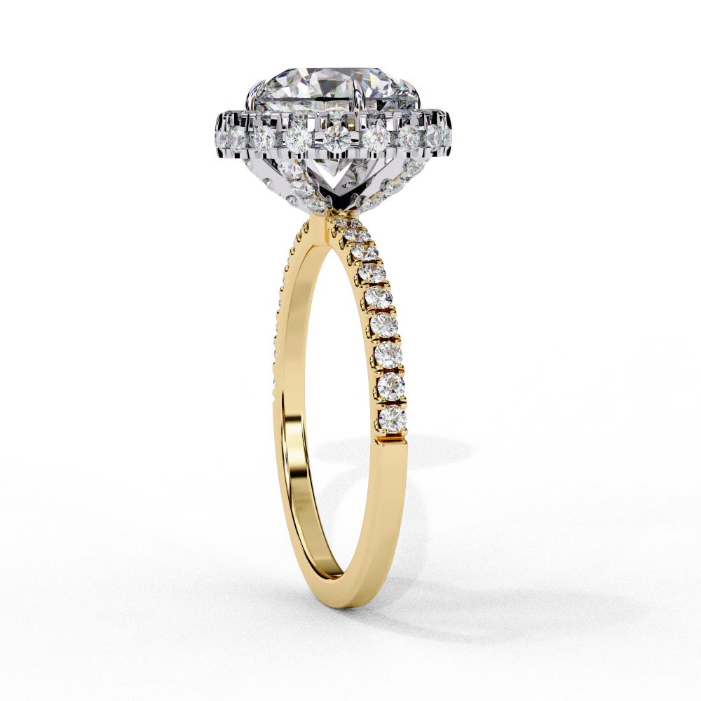 The Jannie Round Unique Halo Engagement Ring