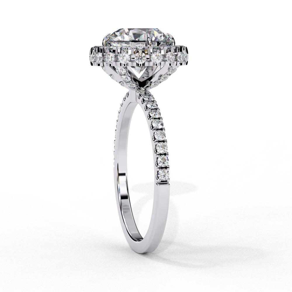 The Jannie Round Unique Halo Engagement Ring