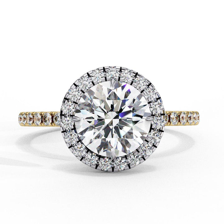 The Jannie Round Unique Halo Engagement Ring