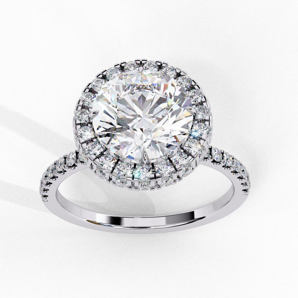 The Jannie Round Unique Halo Engagement Ring