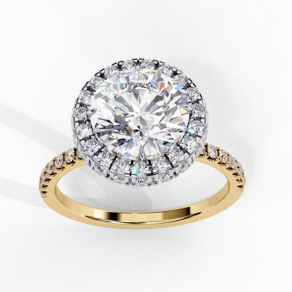 The Jannie Round Unique Halo Engagement Ring