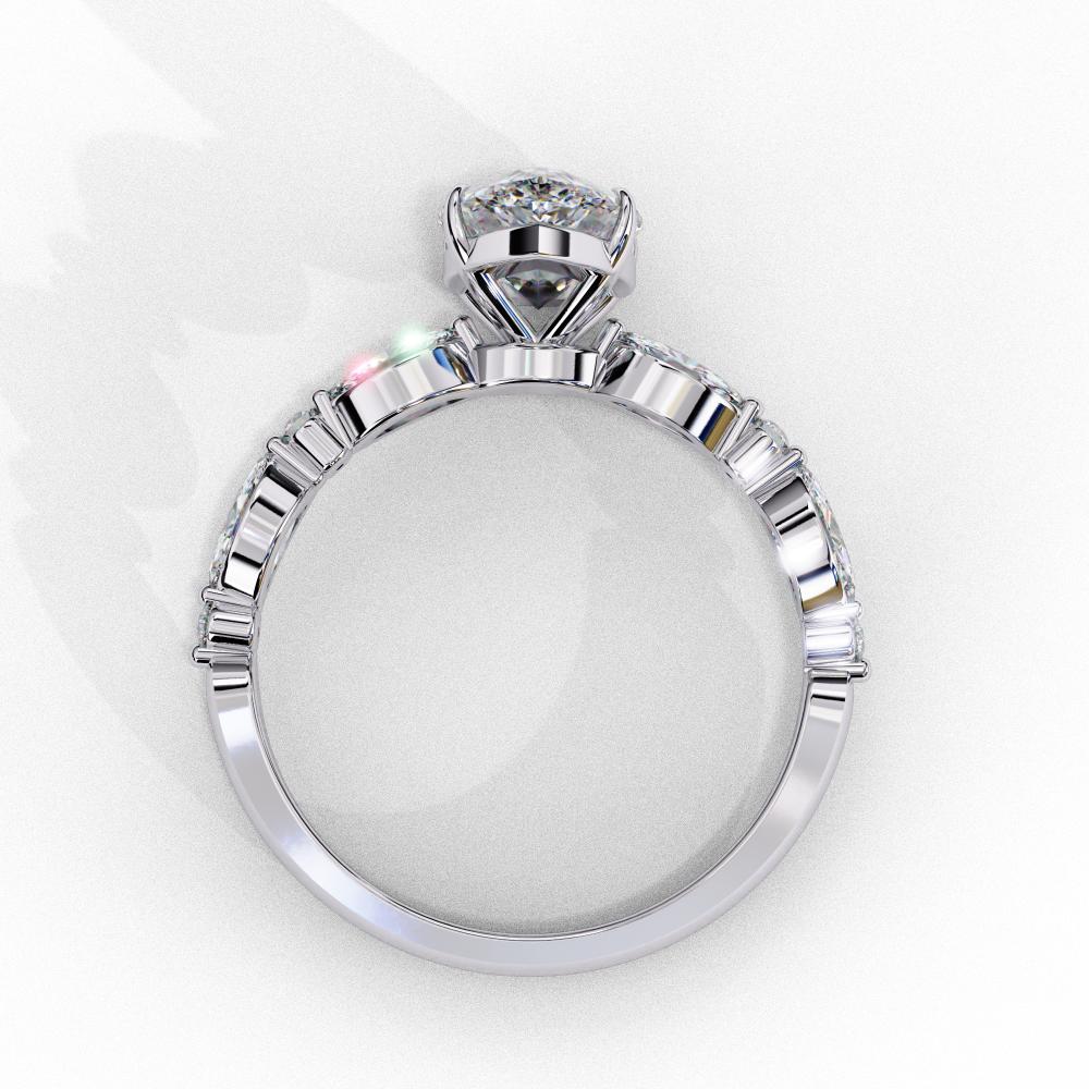 The Joanna Pear Solitaire Accent Engagement Ring