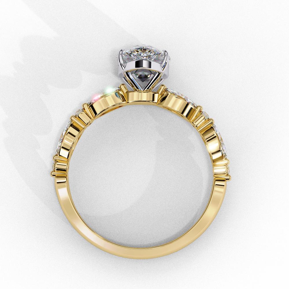 The Joanna Pear Solitaire Accent Engagement Ring