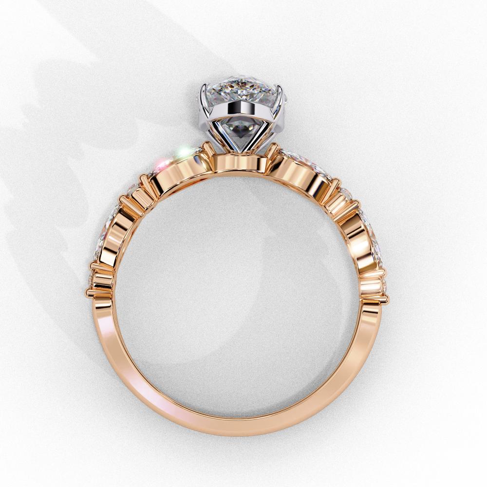 The Joanna Pear Solitaire Accent Engagement Ring
