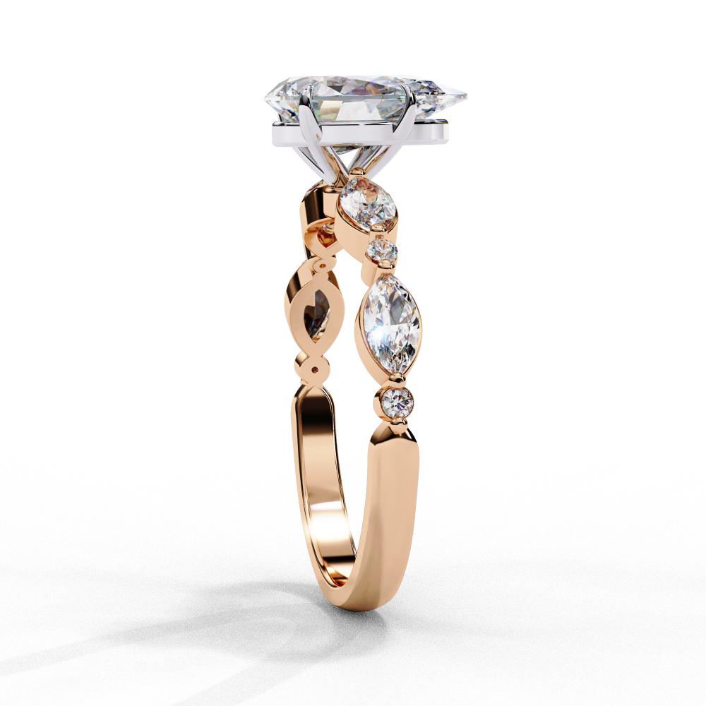 The Joanna Pear Solitaire Accent Engagement Ring