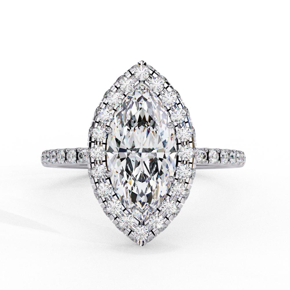 The Jannie Marquise Unique Halo Engagement Ring