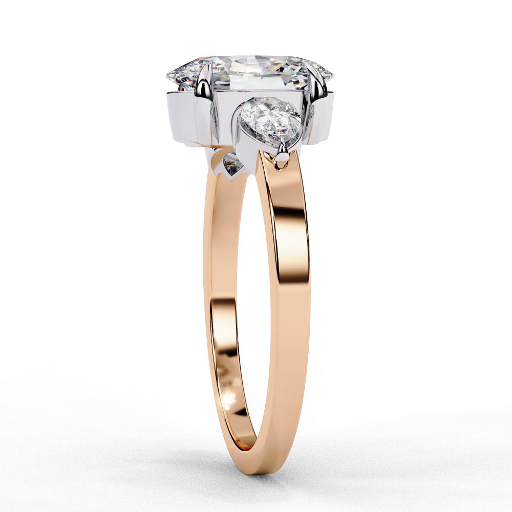 The Amira Oval with Pear Three Stone Engagement ring