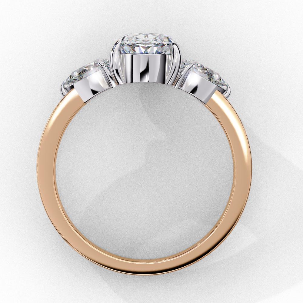 The Amira Oval with Pear Three Stone Engagement ring