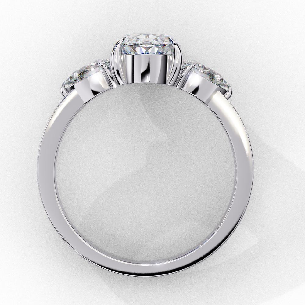 The Amira Oval with Pear Three Stone Engagement ring