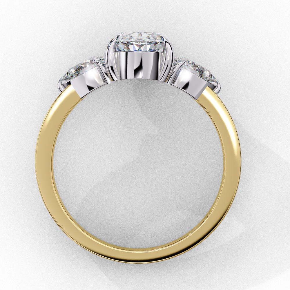 The Amira Oval with Pear Three Stone Engagement ring