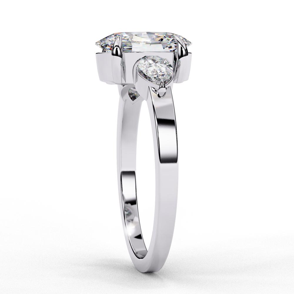 The Amira Oval with Pear Three Stone Engagement ring