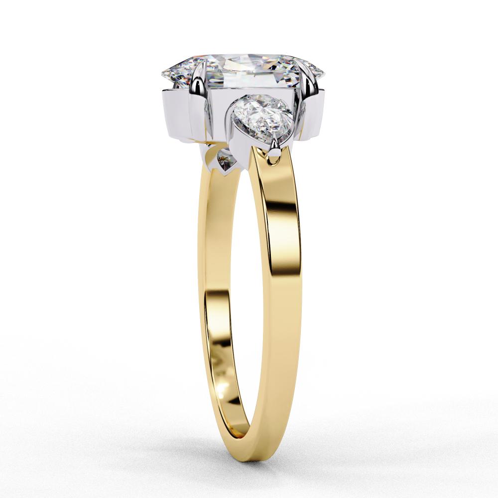 The Amira Oval with Pear Three Stone Engagement ring