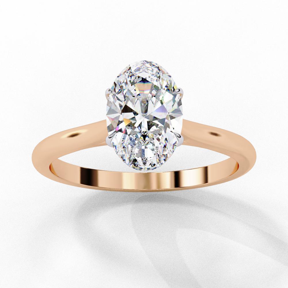 The Jennifer Oval Cathedral Solitaire Engagement ring