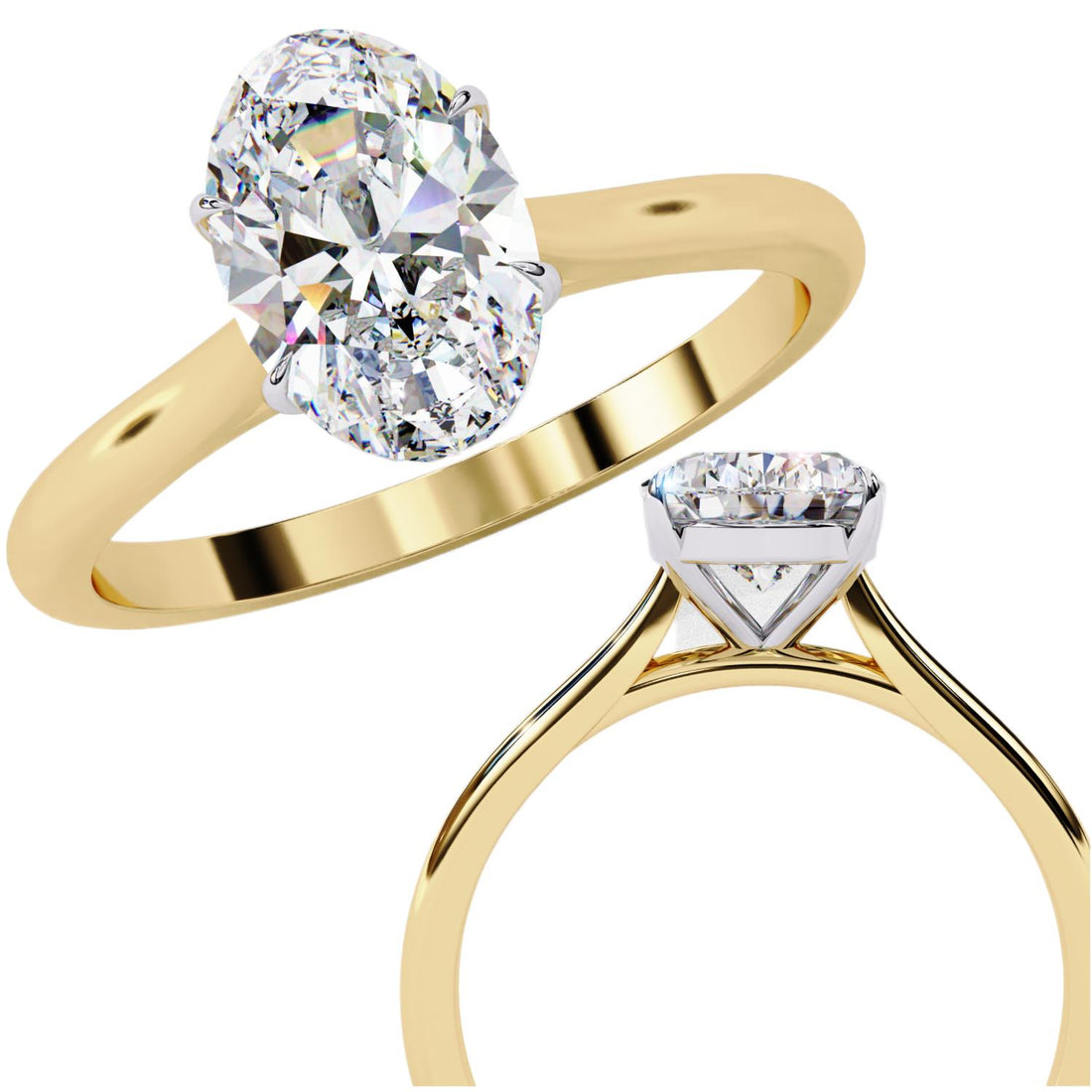 The Jennifer Oval Cathedral Solitaire Engagement ring