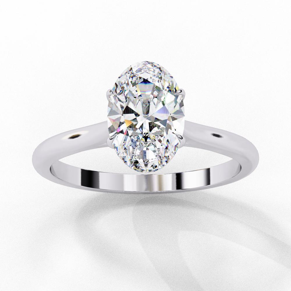 The Jennifer Oval Cathedral Solitaire Engagement ring