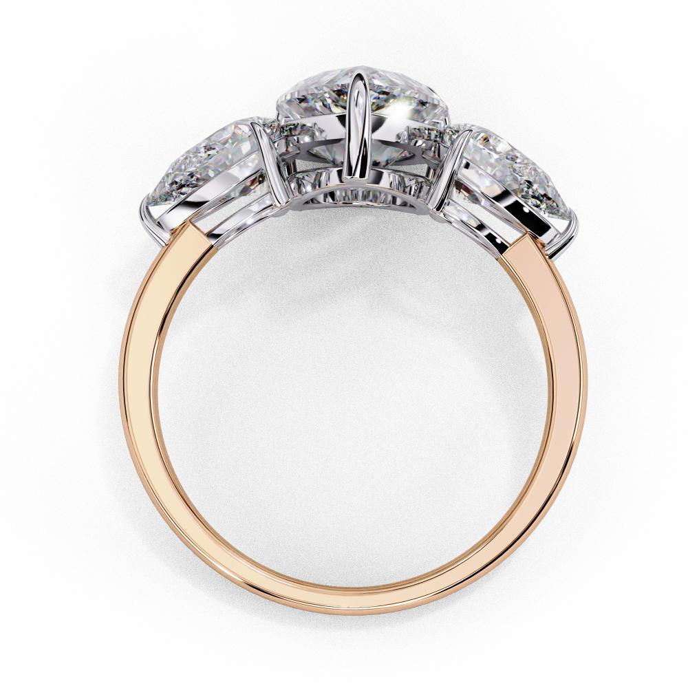 The Amira Pear Three Stone Engagement Ring