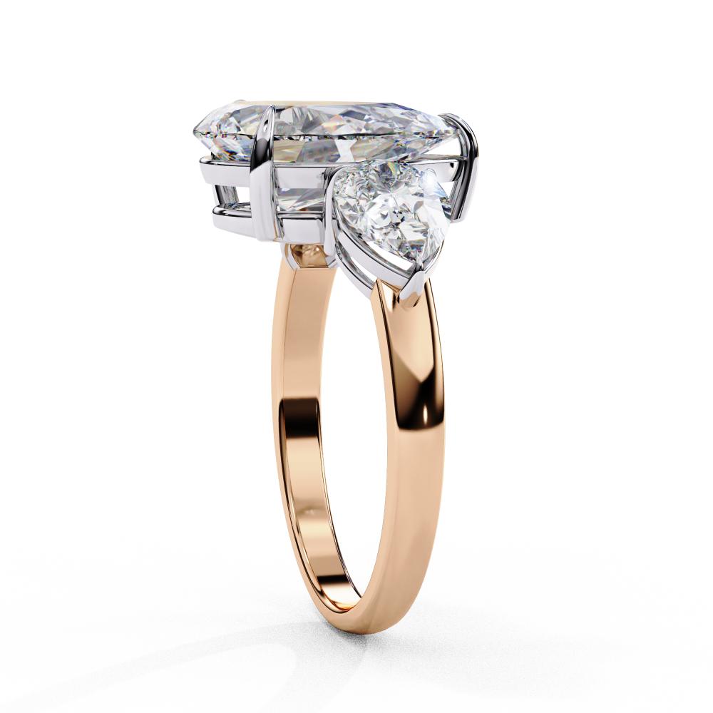 The Amira Pear Three Stone Engagement Ring