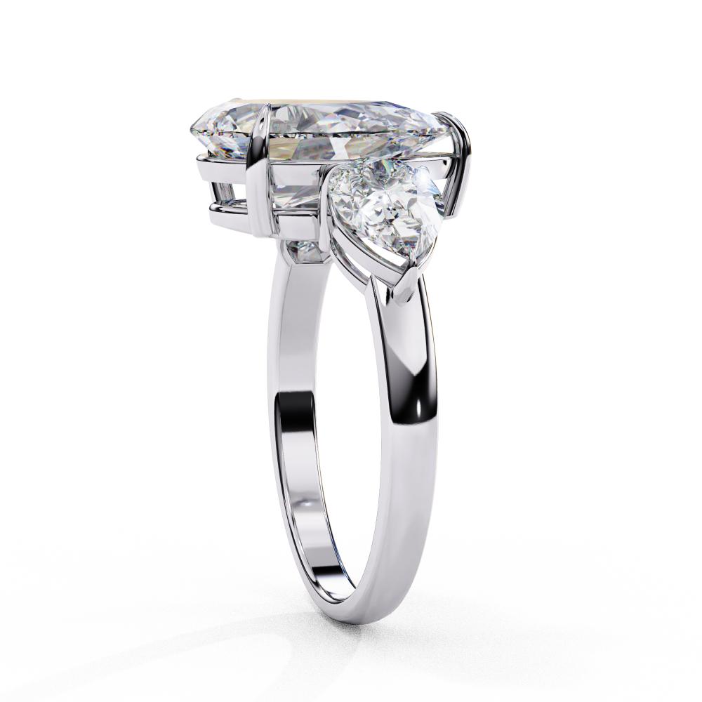 The Amira Pear Three Stone Engagement Ring