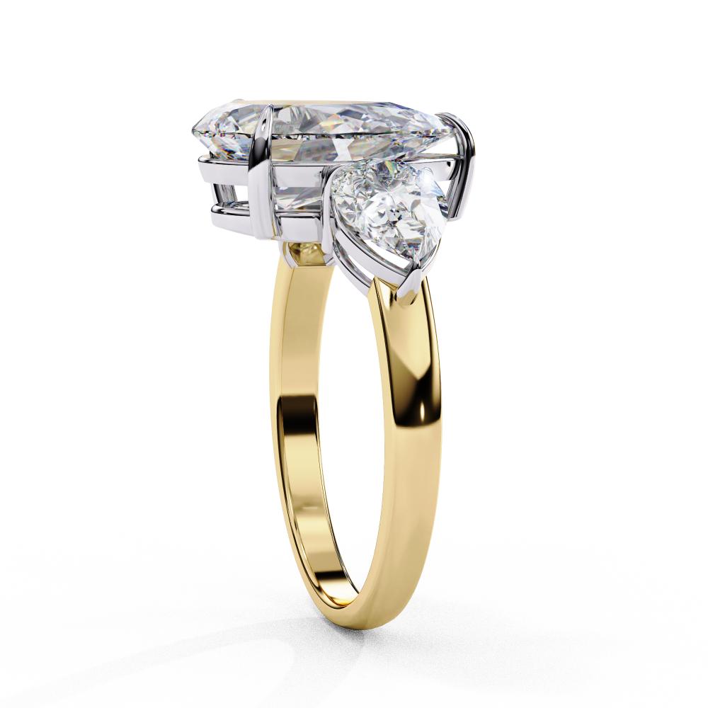 The Amira Pear Three Stone Engagement Ring