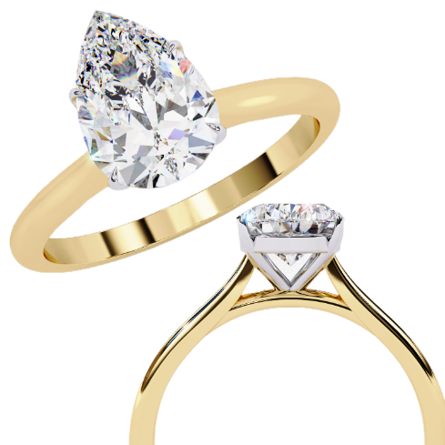 The Jennifer Pear Cathedral Solitaire Engagement ring