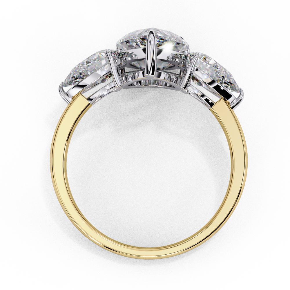 The Amira Pear Three Stone Engagement Ring