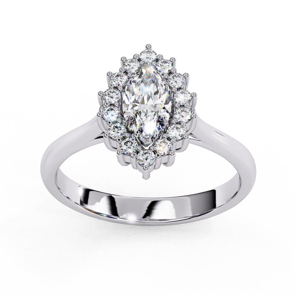 The Luisa Marquise Vintage Halo Engagement Ring