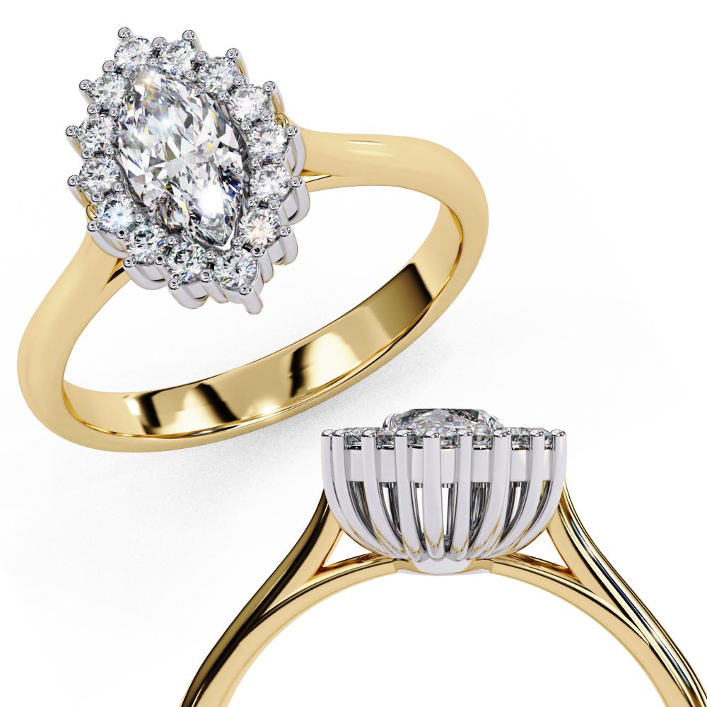 The Luisa Marquise Vintage Halo Engagement Ring