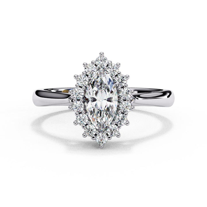 The Luisa Marquise Vintage Halo Engagement Ring