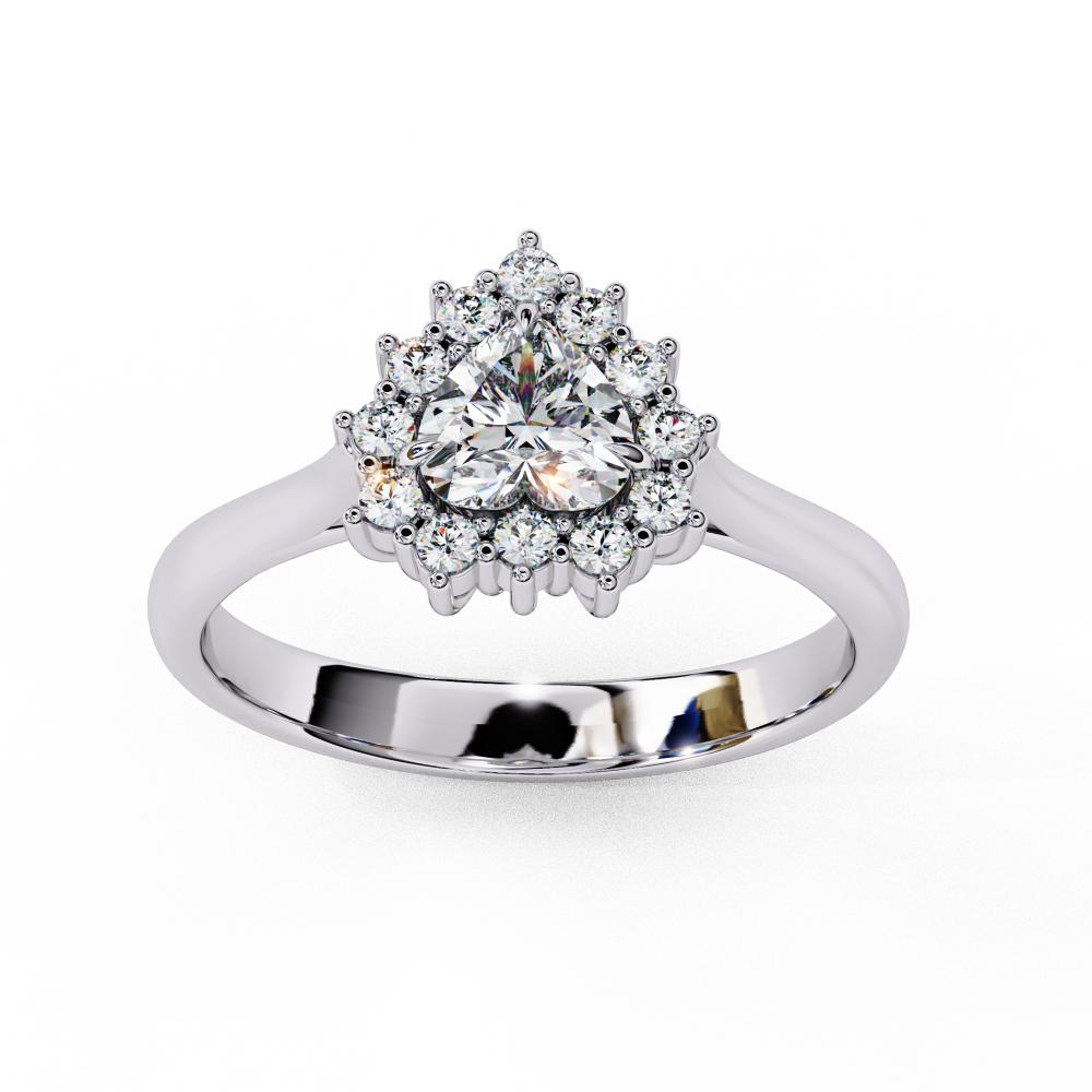 The Luisa Heart Vintage Halo Engagement Ring