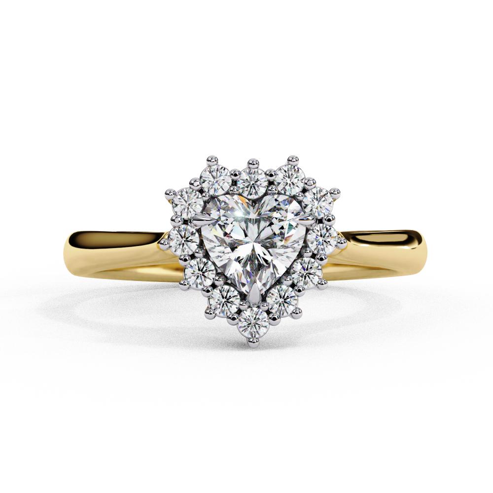 The Luisa Heart Vintage Halo Engagement Ring