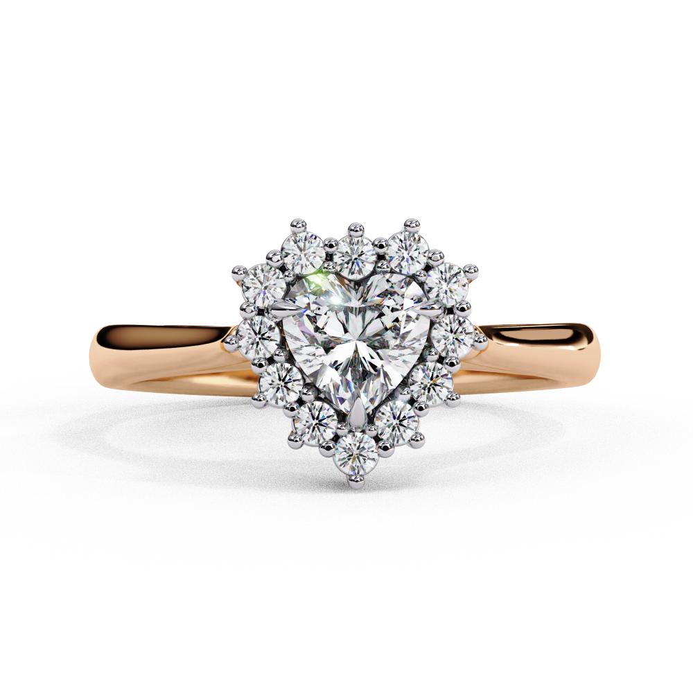 The Luisa Heart Vintage Halo Engagement Ring