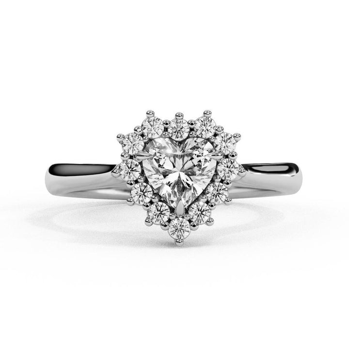 The Luisa Heart Vintage Halo Engagement Ring