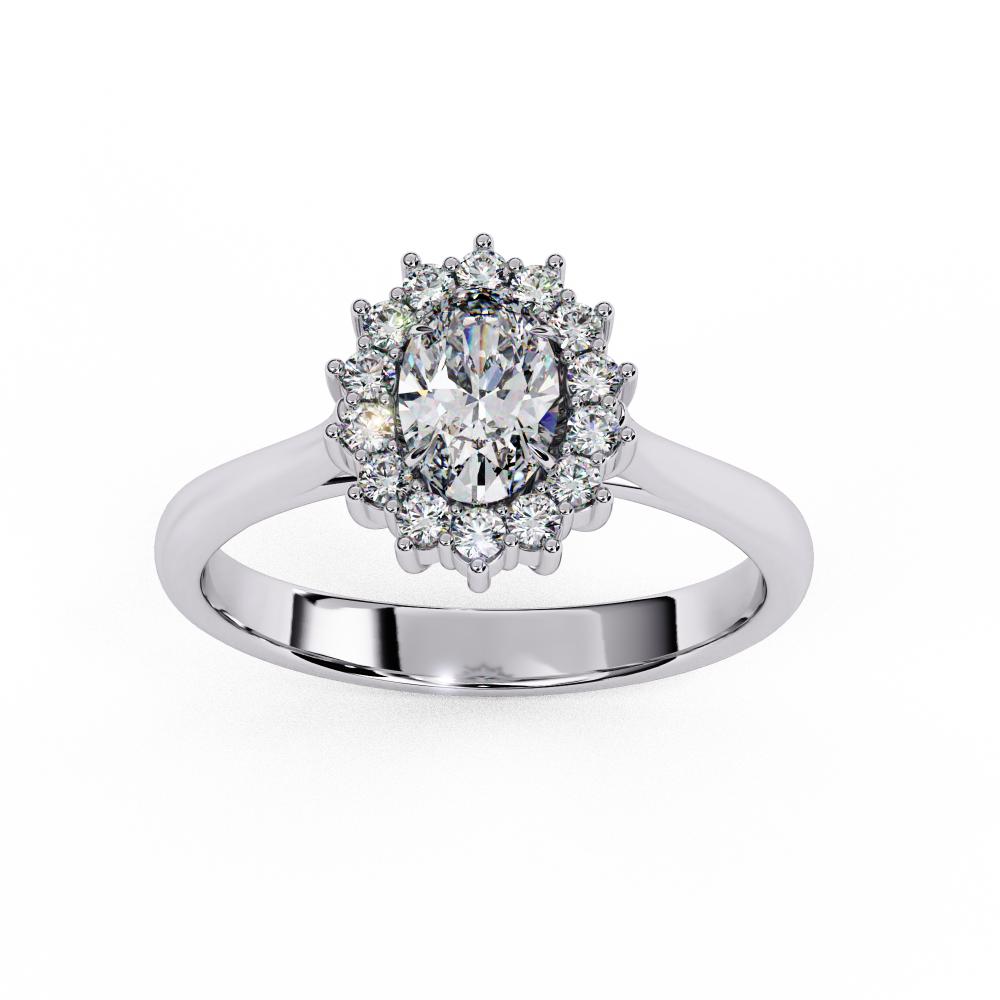 The Luisa Oval Vintage Halo Engagement Ring