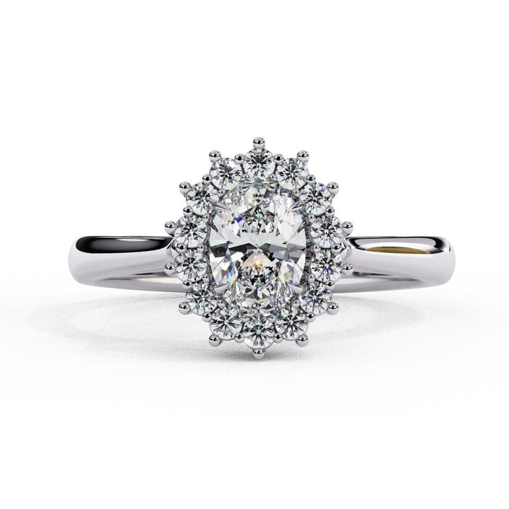 The Luisa Oval Vintage Halo Engagement Ring