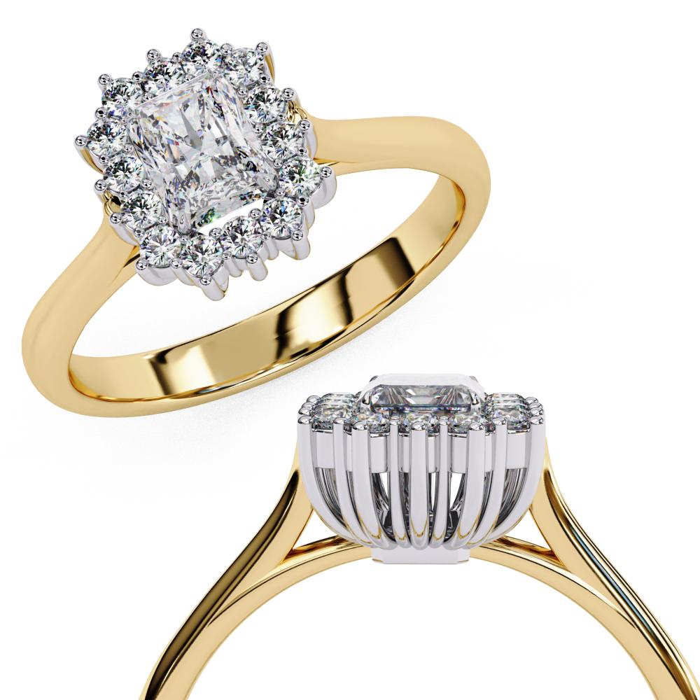 The Luisa Radiant Vintage Halo Engagement Ring