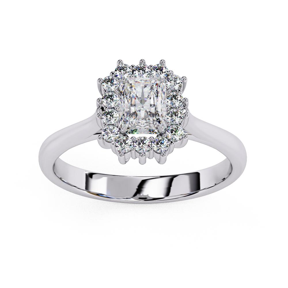 The Luisa Radiant Vintage Halo Engagement Ring