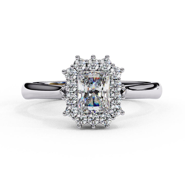 The Luisa Radiant Vintage Halo Engagement Ring