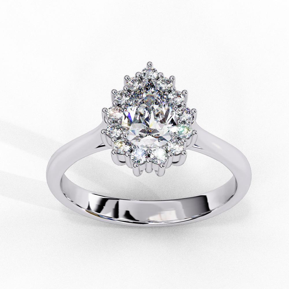 The Luisa Pear Vintage halo Engagement Ring