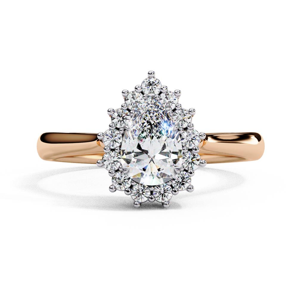 The Luisa Pear Vintage halo Engagement Ring