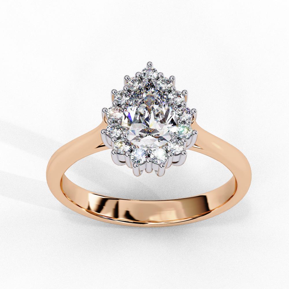 The Luisa Pear Vintage halo Engagement Ring