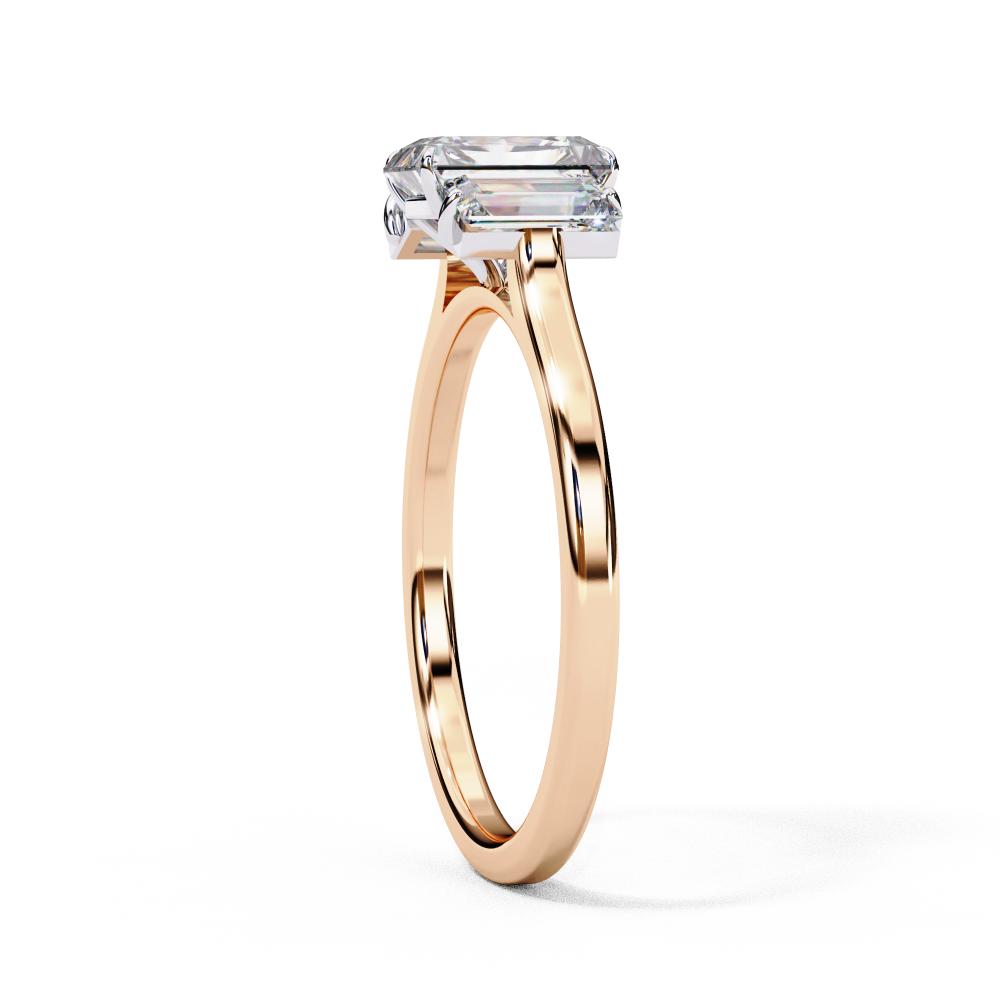 The Aillery Radiant with Baguette Three Stone Engagement Ring