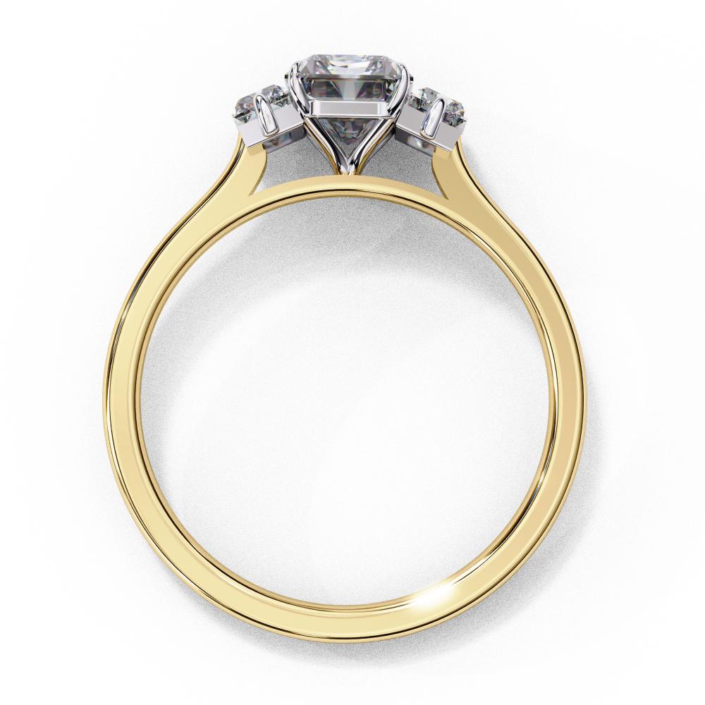 The Aillery Radiant with Baguette Three Stone Engagement Ring