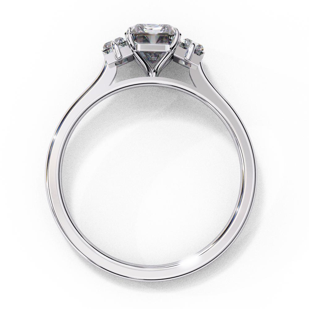 The Aillery Radiant with Baguette Three Stone Engagement Ring