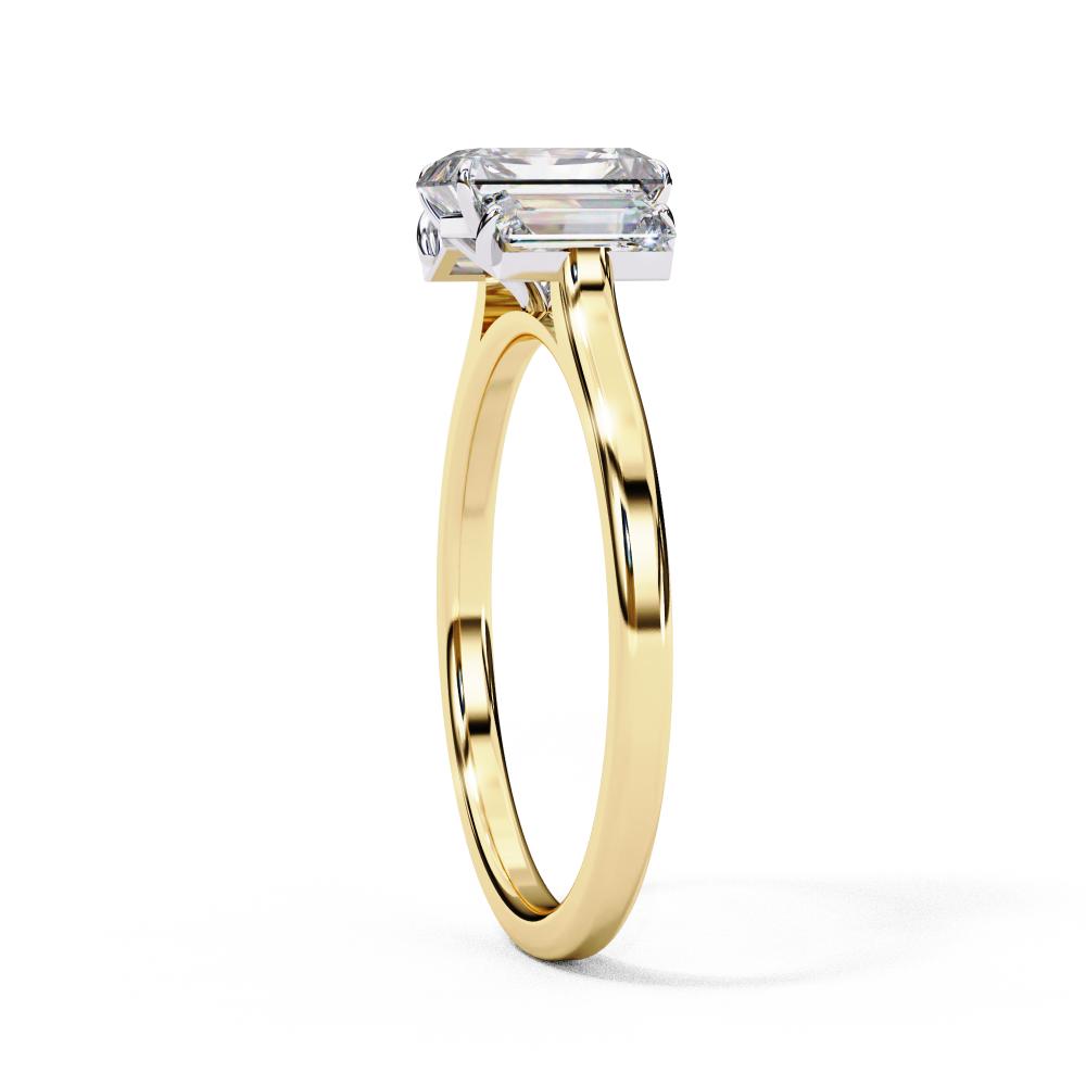 The Aillery Radiant with Baguette Three Stone Engagement Ring