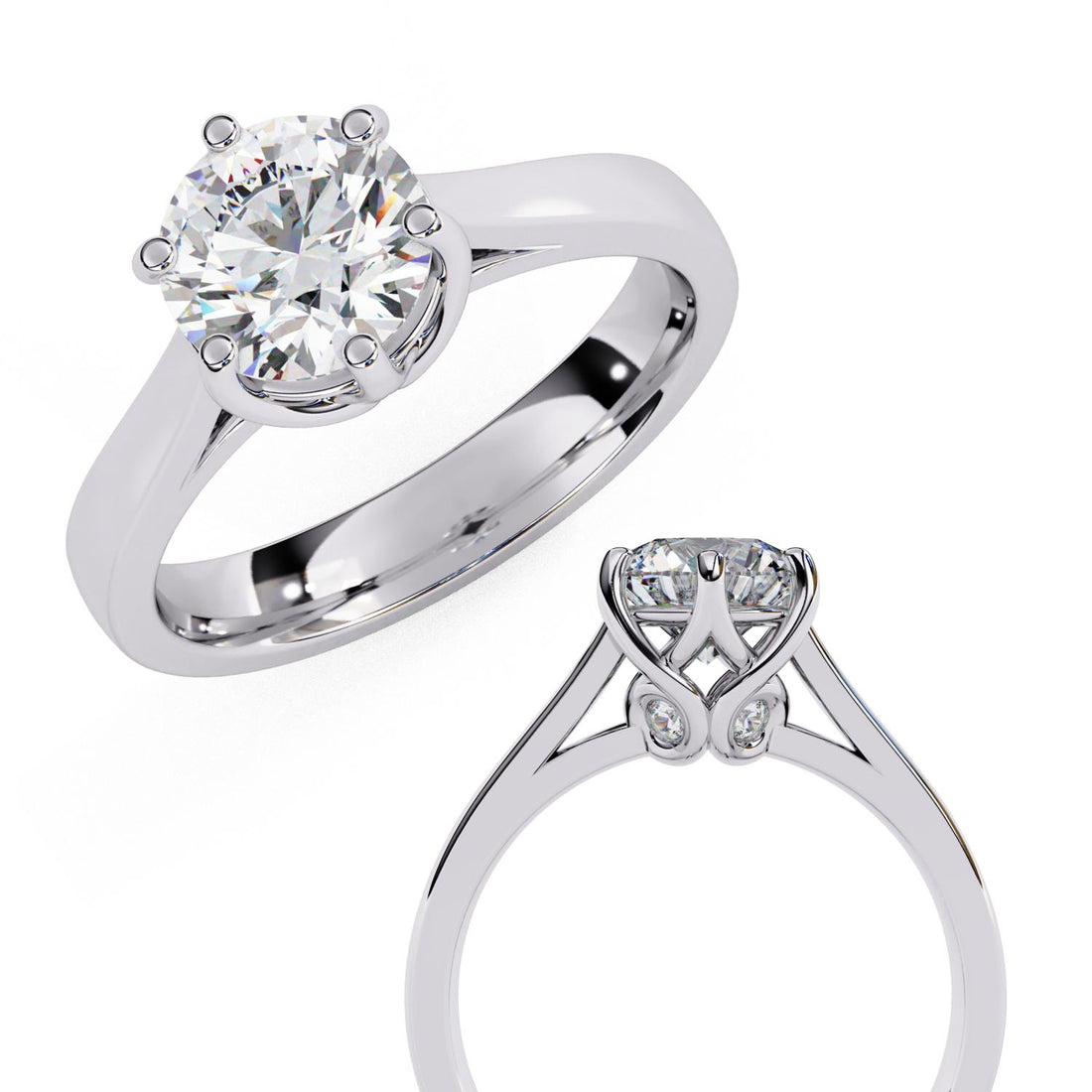 The Leanna Round Unique Style Engagement Ring