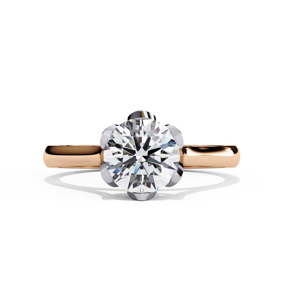 The Kevin Round Cathedral Flower Prong Engagement Ring