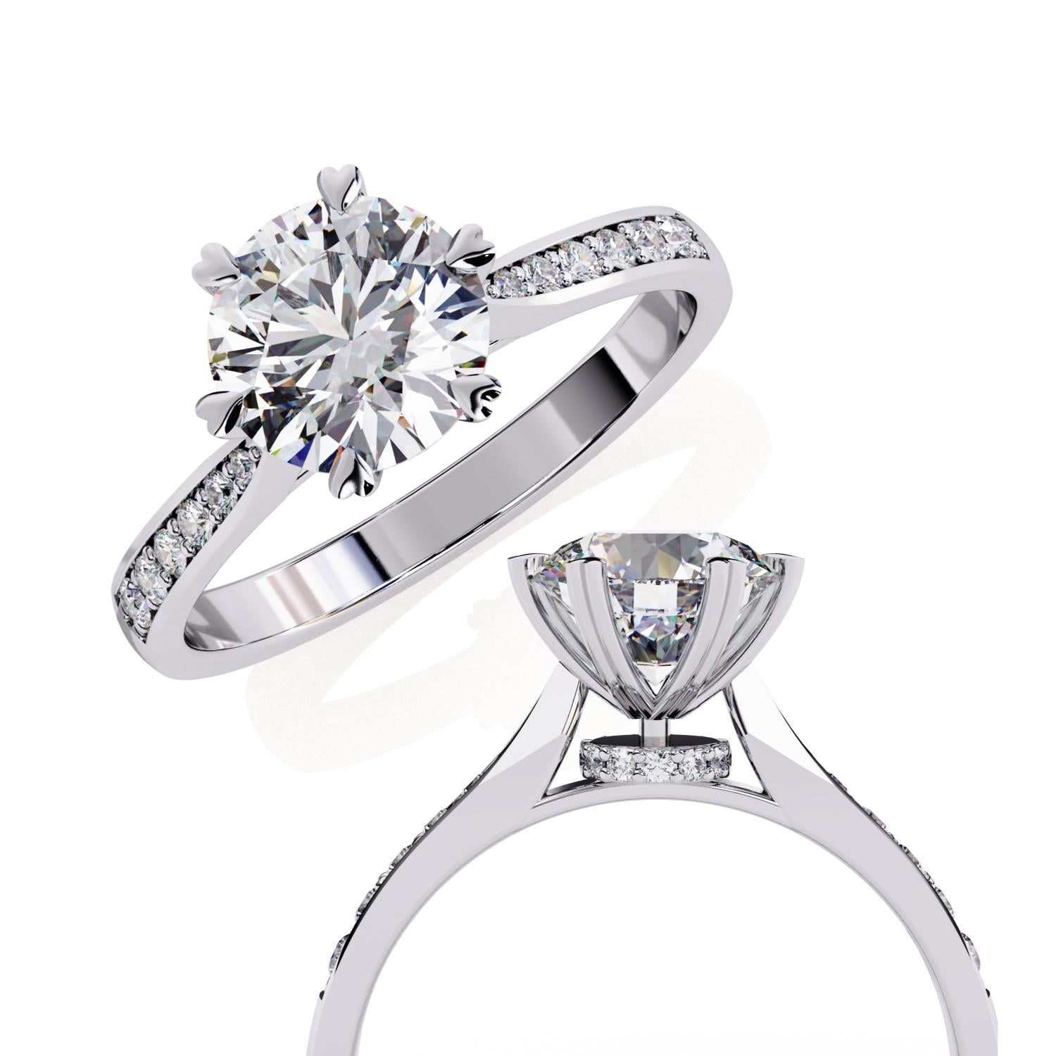 The Joey Round Prime Solitaire Engagement Ring