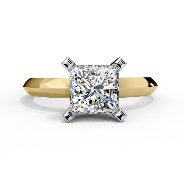 The Reyna Princess Solitaire Peg Head Prong Engagement Ring