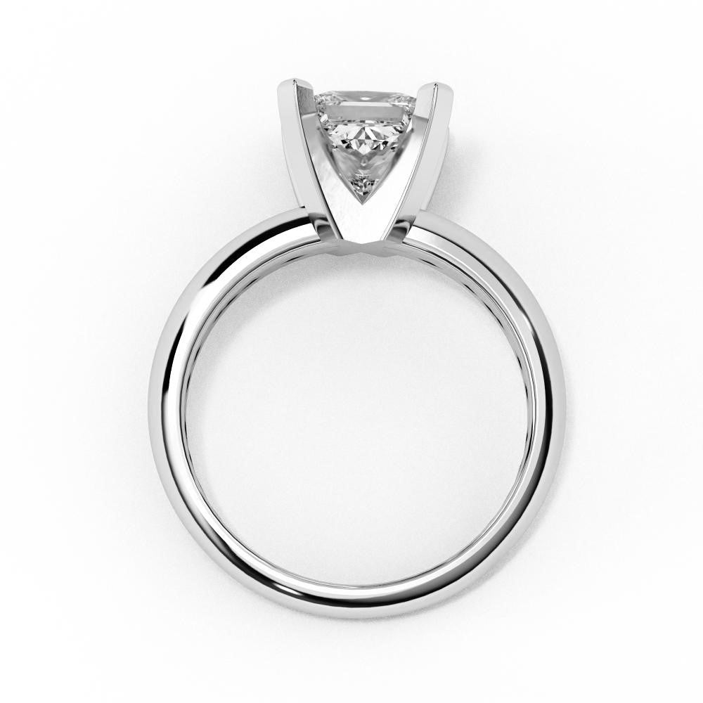 The Reyna Princess Solitaire Peg Head Prong Engagement Ring